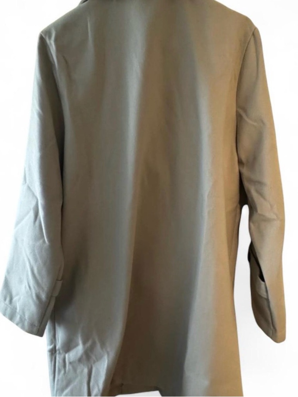 YesStyle Gray Long Wool-Blend Trench Coat - Picture 3 of 6